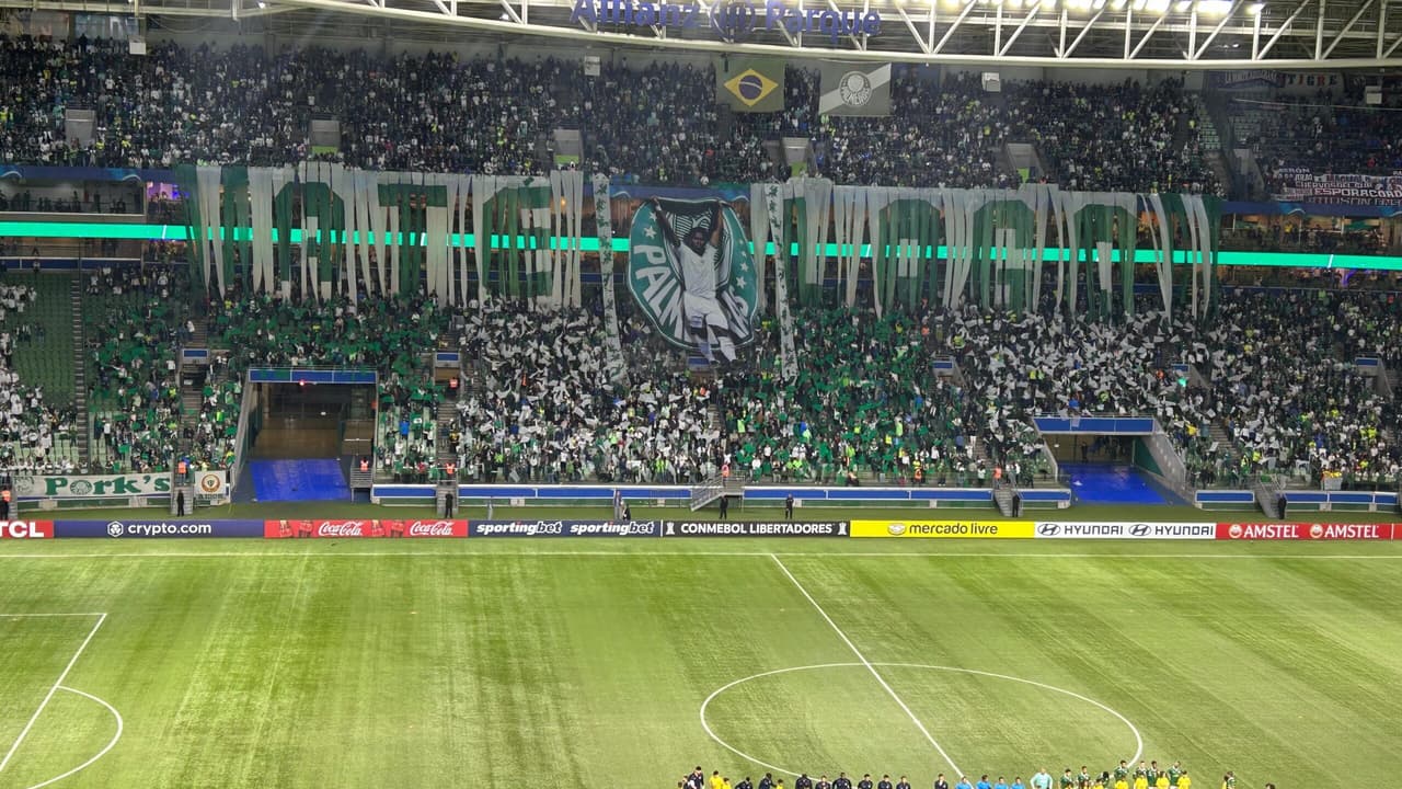 Torcida do Palmeiras se emociona com mosaico para Endrick: 'Ídolo'