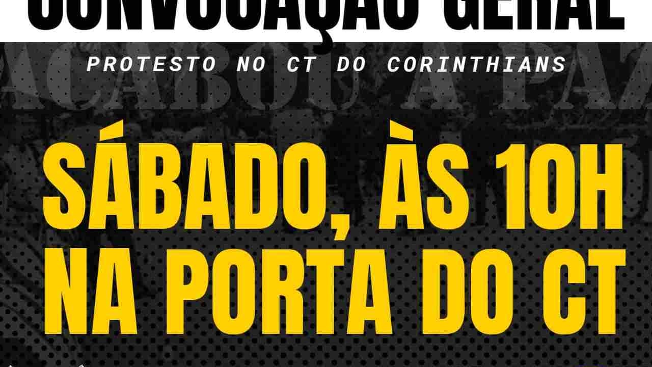 Organizadores do Corinthians convocam protesto na porta do CT Joaquim Grava