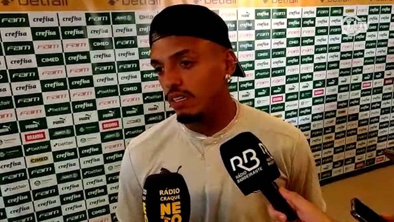 Gabriel Menino destaca bom momento no Palmeiras e cita Abel Ferreira: ‘Foi importante para mim’