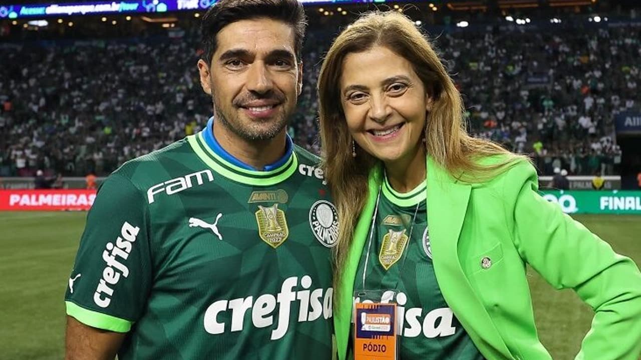 Leila Pereira reafirma desejo de renovar com Abel Ferreira e avisa: ‘Ele só vai sair do Palmeiras se quiser’