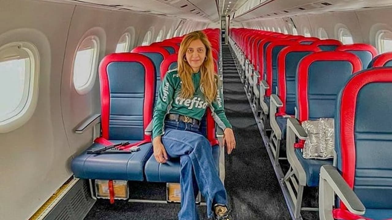 Leila Pereira publica fotos de avião que comprou para o Palmeiras usar