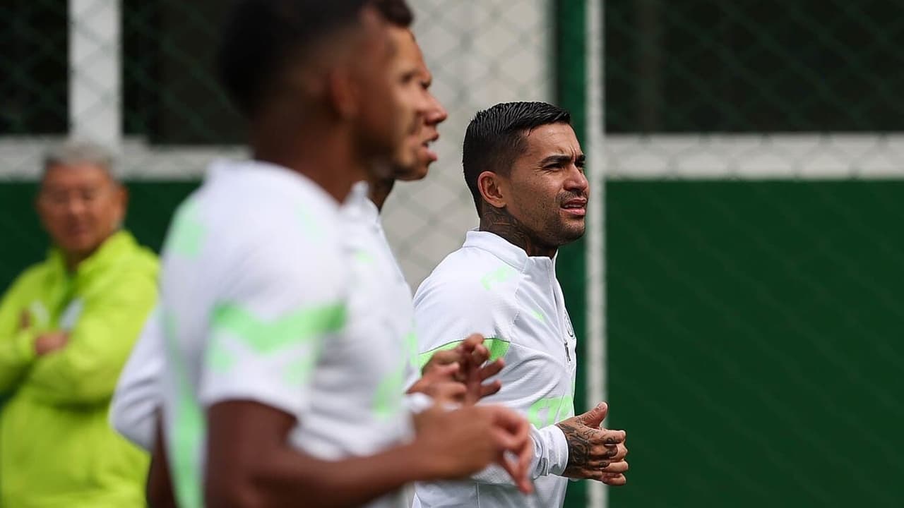 Dudu volta a treinar em campo, mas ainda deve ficar fora do Palmeiras